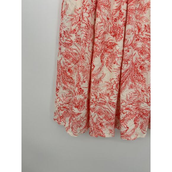 Kirious Skirt Women Orange Red Cream Rayon Linen Stretch Waist Summer Beach Boho - Picture 3 of 7